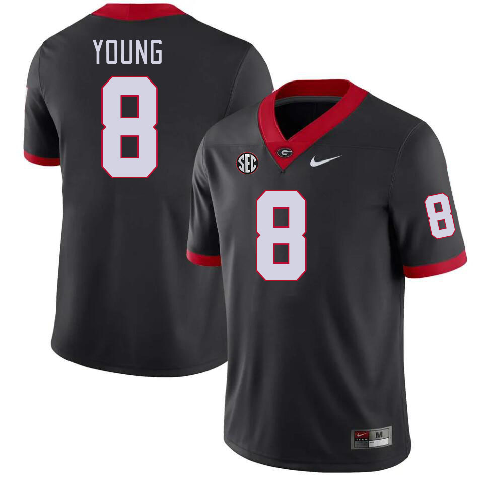 Men #8 Colbie Young Georgia Bulldogs College Football Jerseys Stitched-Black